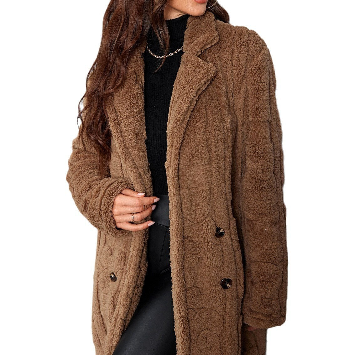 Manteau long décontracté, style mode.