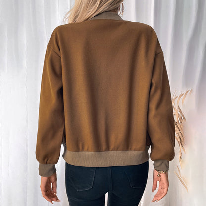 Veste à col montant mi-haut, avec poches pour femme