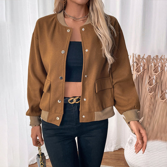 Veste à col montant mi-haut, avec poches pour femme