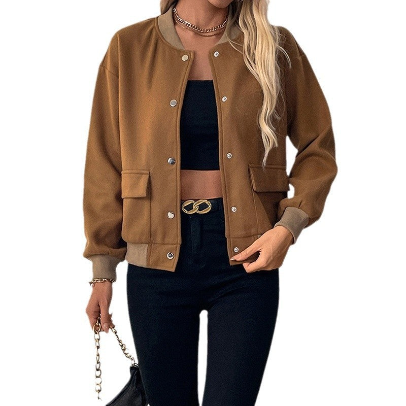 Veste à col montant mi-haut, avec poches pour femme