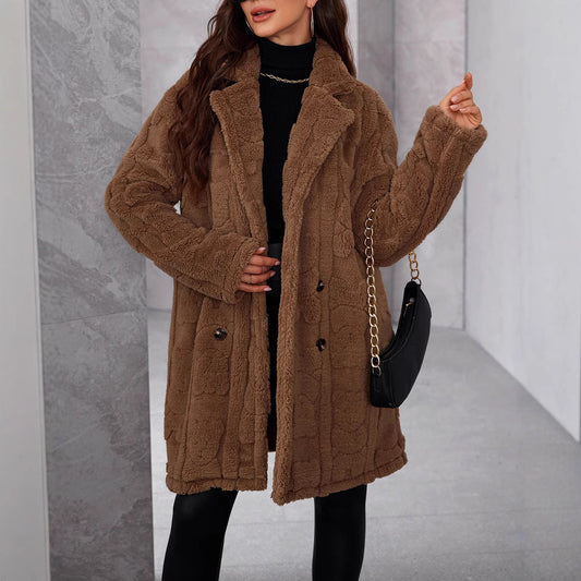 Manteau long décontracté, style mode.