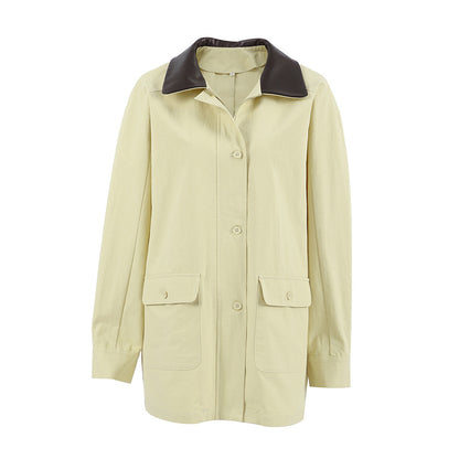 Lässige Polokragenjacke aus kontrastierender Baumwolle