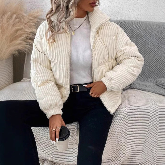 Veste chaude en velours décontractée et ample.