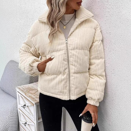 Veste chaude en velours décontractée et ample.