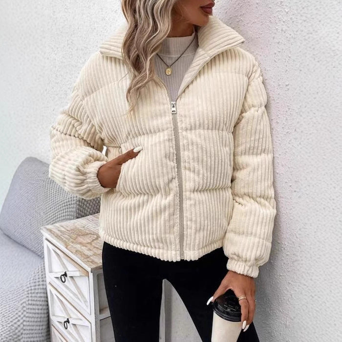 Veste chaude en velours décontractée et ample.