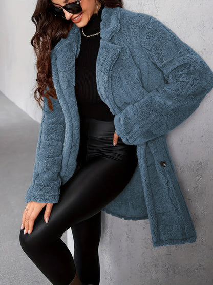 Manteau long décontracté, style mode.