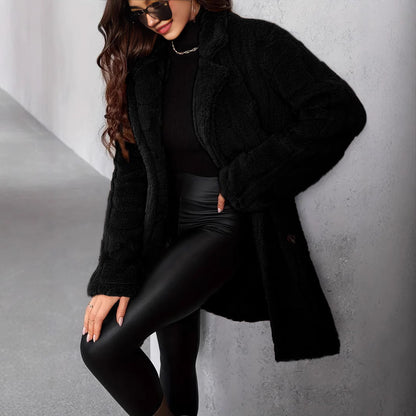 Manteau long décontracté, style mode.
