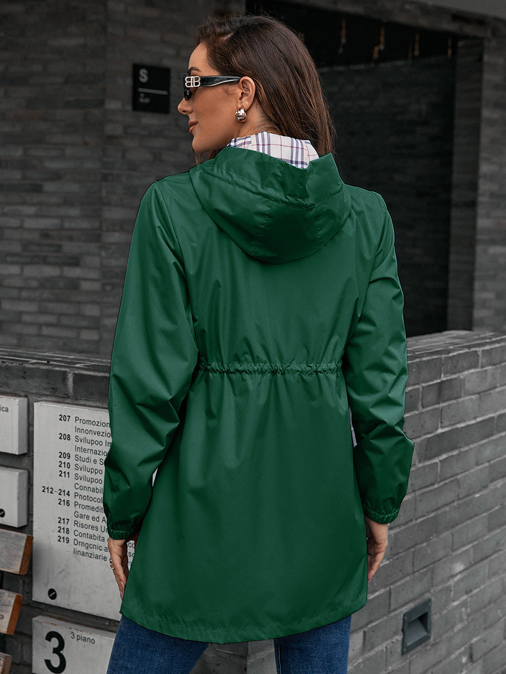 Haut mi-long à fermeture éclair, imperméable pour les sports extérieurs.