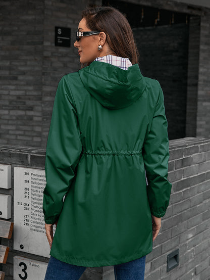 Haut mi-long à fermeture éclair, imperméable pour les sports extérieurs.