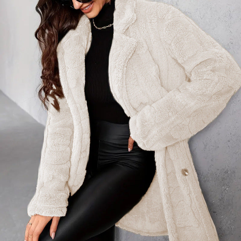 Manteau long décontracté, style mode.