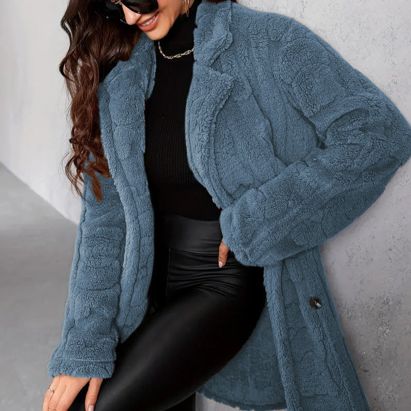 Manteau long décontracté, style mode.
