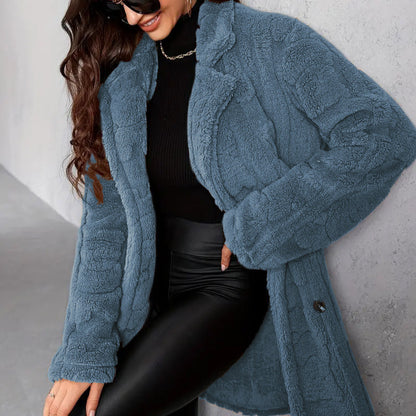 Manteau long décontracté, style mode.
