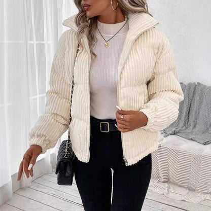 Veste chaude en velours décontractée et ample.