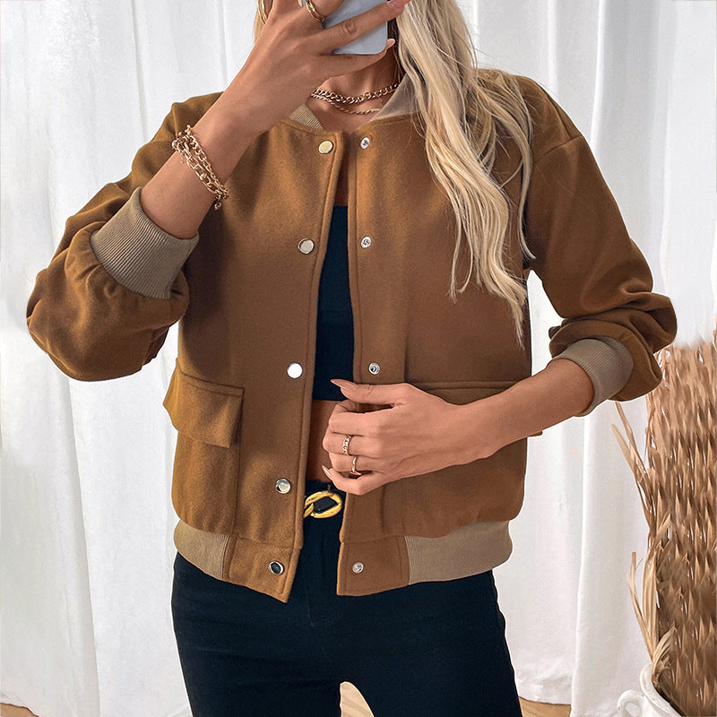 Veste à col montant mi-haut, avec poches pour femme
