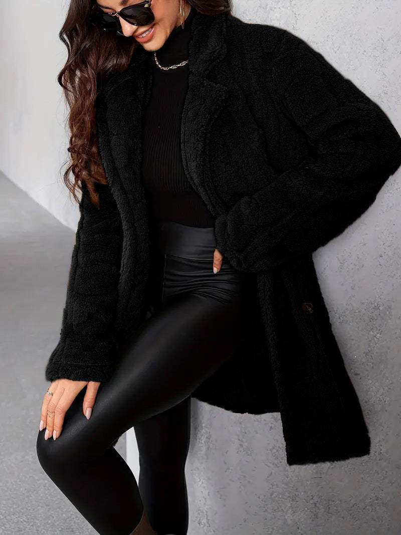 Manteau long décontracté, style mode.