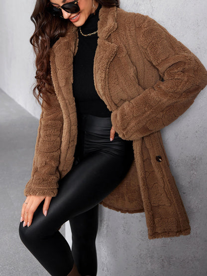 Manteau long décontracté, style mode.