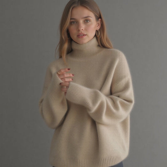 Pull Col Roulé Oversize en Cachemire 